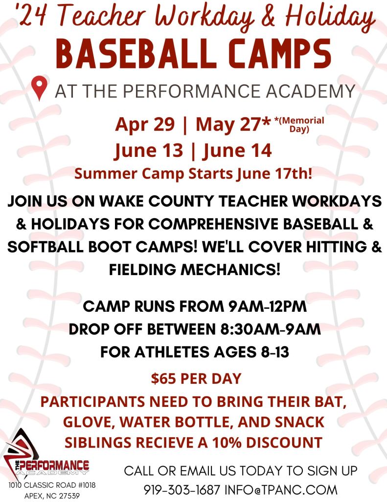Memorial Day Baseball Camp 5/27 – The Performance Academy